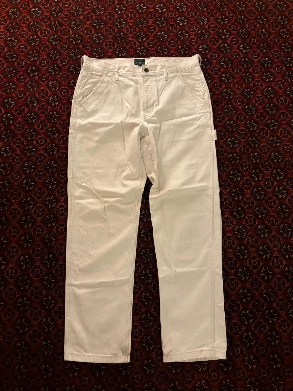 J. Crew White Cargo Work Pants